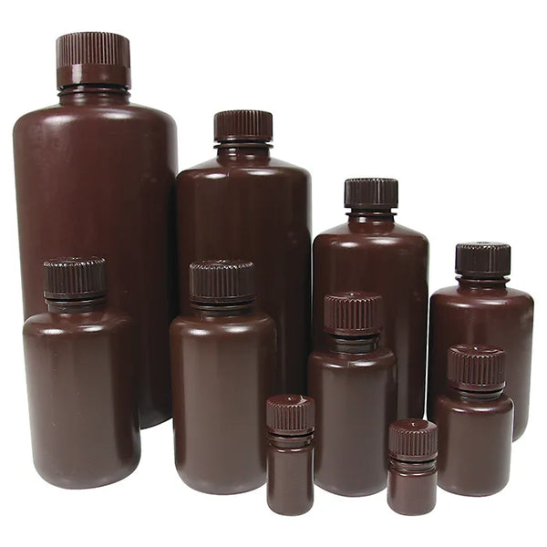 Bottle Round HDPE N/N Amber, Esch - All Sizes