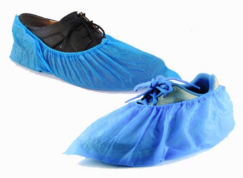 Plastic Shoe Covers Overshoes Waterproof CPE Shoe Cover Blue