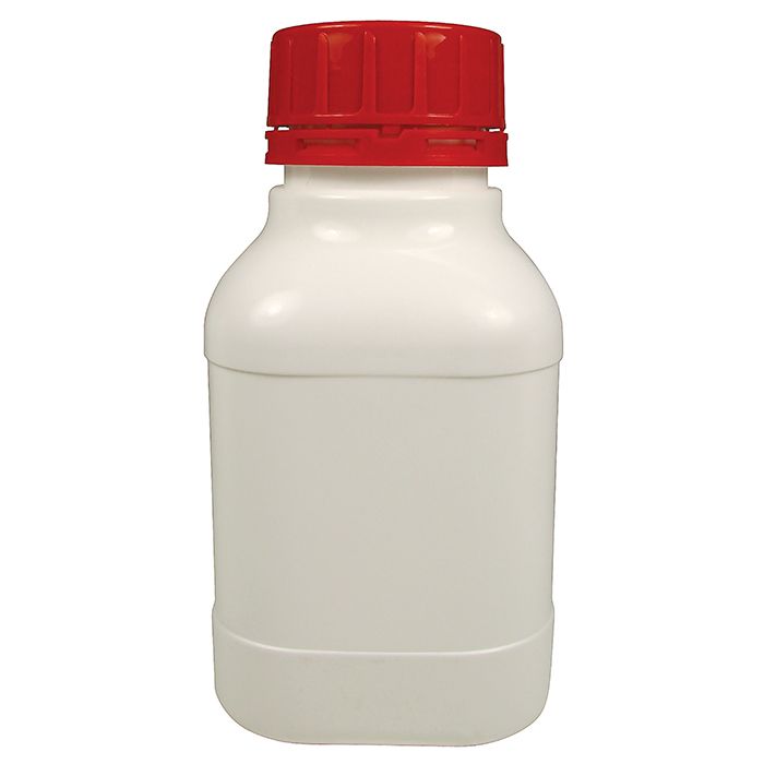 Bottle T/E Square W/N HDPE -  with PP Tamper Evident Red Cap