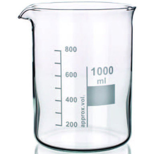 Borosilicate Glass Beaker, Low Form Each - All Sizes