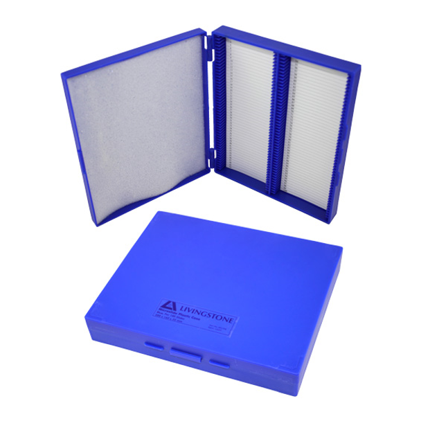 Microslide Recyclable Plastic Case, Holds 100 Slides, 200L x 160W x 35Hmm, Hinged, Each - All Types