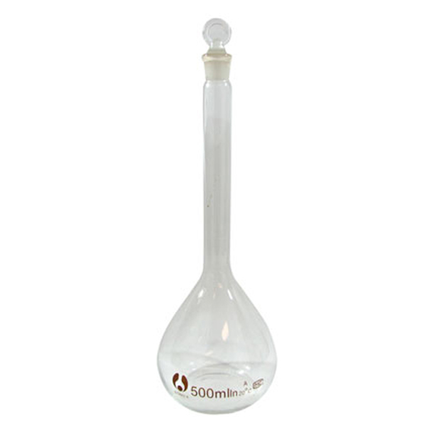 Volumetric Flask, Class B with Glass Stopper, Borosilicate Glass, Bomex, European Standard, Each - All Sizes