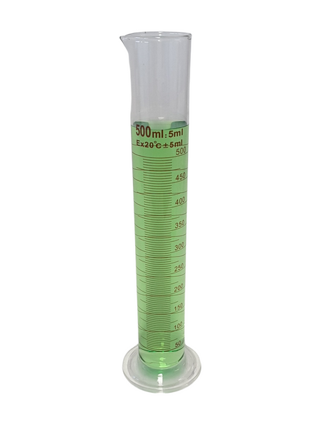 Glass Measuring Cyliders, Round Base, Graduated Tall Form With Spout - All Sizes