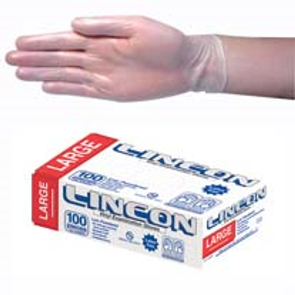 Lincon Vinyl Gloves, Recyclable, Low Powder, HACCP Grade - All Sizes