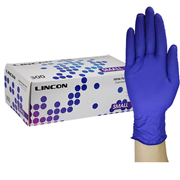 Lincon Nitrile Examination Gloves, Powder Free, Non Sterile, Cobalt Blue Colour - All Sizes