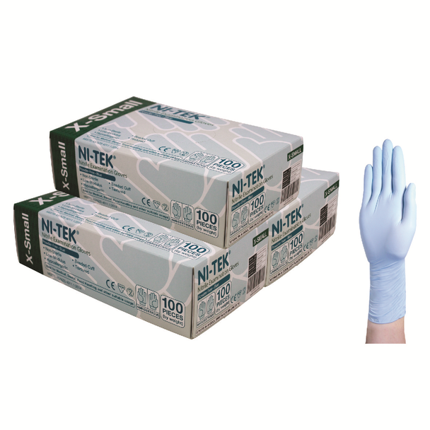 Ni-Tek Nitrile Gloves, AS/NZ, Malaysian, Powder Free, Blue Colour - All Sizes