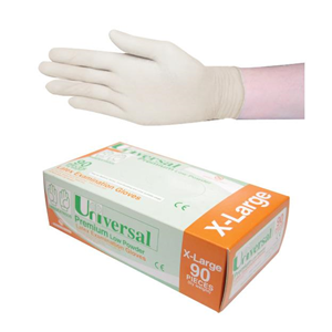 Universal Biodegradable Latex Examination Gloves, AS/NZ, Low Powder, Cream Colour - All Sizes