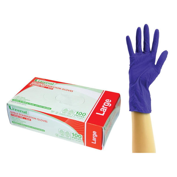 Universal Nitrile Examination Gloves, Powder Free, Cobalt Blue Colour - All Sizes