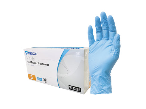 Medicom Vitals Vinyl Gloves Clear, (4.5g), 10Box of 100pcs