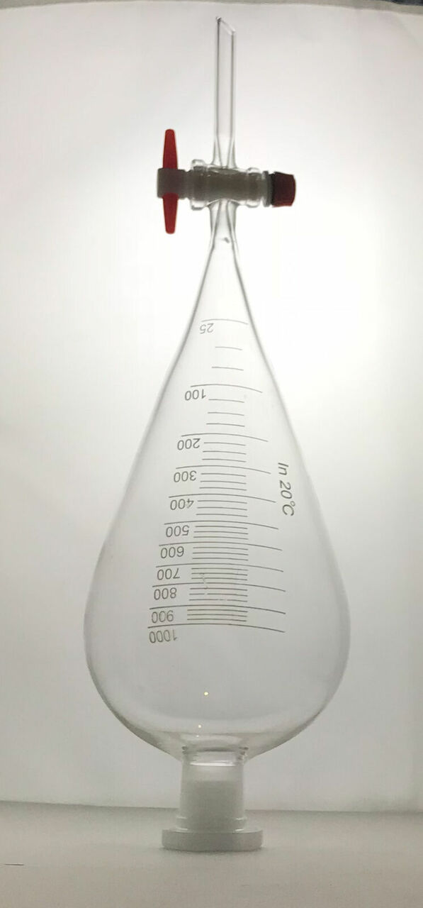 Separating Funnel Squibb PTFE (Teflon) Stopcock Graduated with 19/26 socket Borosilicate Glass- 7 Sizes