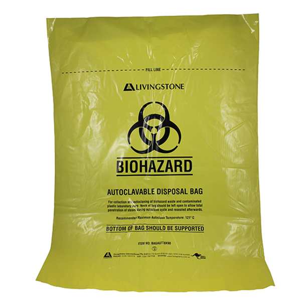 Biohazard Waste Bag, Recyclable, Yellow - All Sizes