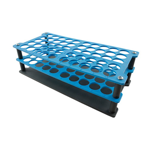 Aptaca Test Tube Rack Stand, Recyclable PP, Test Tube D, 50 Holes, Autoclavable, Stackable, Alphanurmeric Embrossed Grid,Each