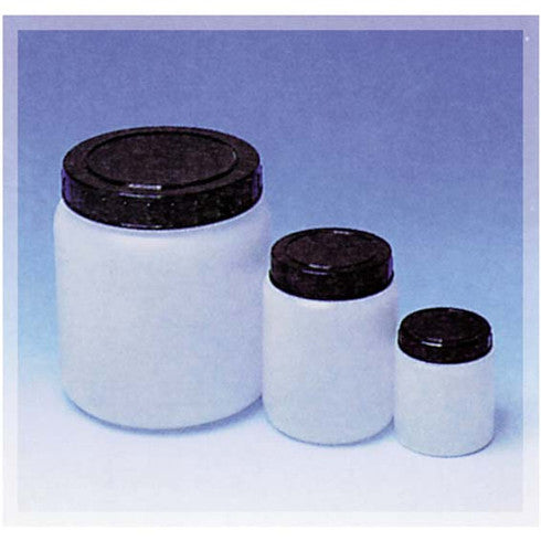 Cylindrical Jar w/Cap, HDPE, Each - All Sizes