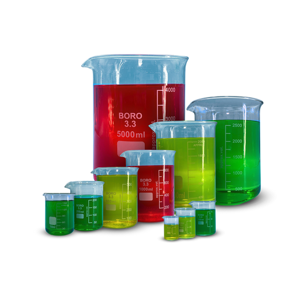 Borosilicate Glass Beaker, Low Form - All Sizes