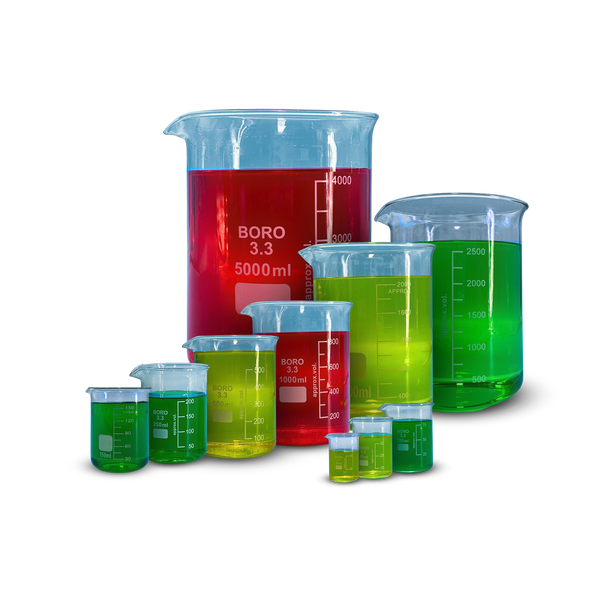 Borosilicate Glass Beaker, Low Form - All Sizes