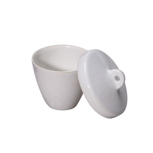 Glazed Porcelain Crucibles with Lid , 10ml, 30D x 28H mm, Medium Wall Height