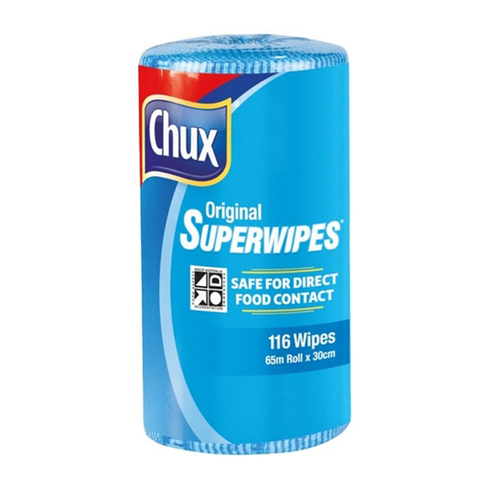 Chux Original Superwipes, 30cm x 65 Metres, Perforated, Blue