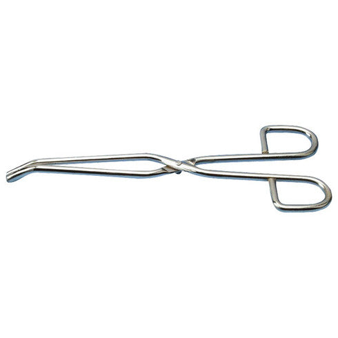 Crucible Tongs Straight, 20cm, Brass, Chrome Plated