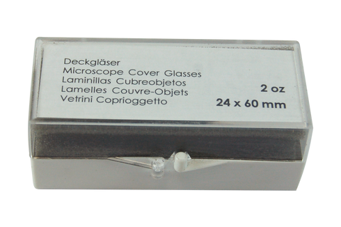 Microscope Cover Slip, 24 x 60mm, No. 1 Thickness, Borosilicate 3.3 Glass, 2 Ounce per Pack, 108 Pieces, Germany