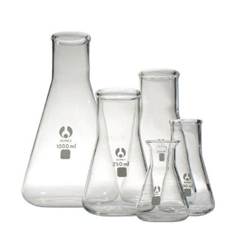 150ml,GLASS ERLENMEYER FLASKS, CONICAL MEASURING FLASK, Whit