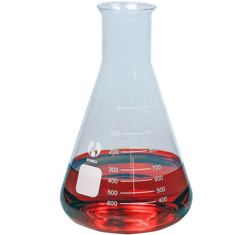 25ml, GLASS ERLENMEYER FLASKS, CONICAL MEASURING FLASK, Whit