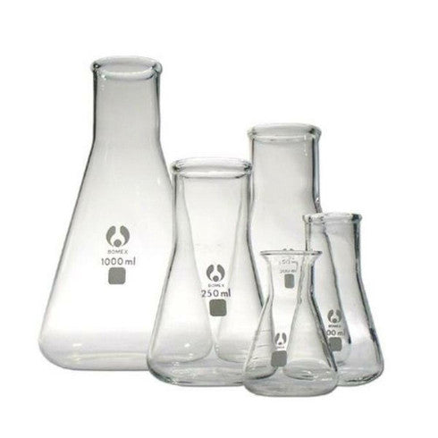 Glass Erlenmeyer Flasks, Conical Measuring Flask, White Grad