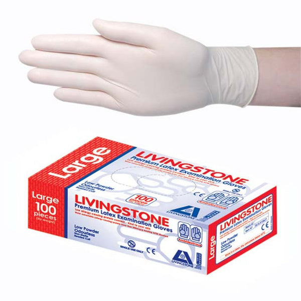 Premium Biodegradable Latex Examination Gloves, AS/NZ, Low Powder, Cream Colour - All Sizes