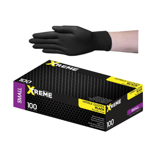 Xtreme Thick Heavy Duty Nitrile Gloves, Powder Free, Small,