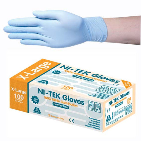 Ni-Tek Nitrile Premium Gloves, AS/NZ, Powder Free, Extra Lar