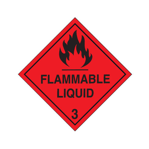 Safety Stickers, Hazchem, 50 x 50mm, Class 3, Flammable Liqu