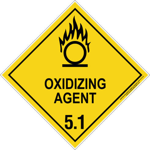 Safety Stickers, Hazchem, 50 x 50mm, Class 5, Oxidizing Agen