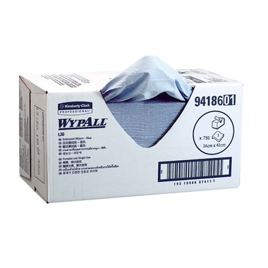 WYPALL* L30 3PLY EMBOSSED WIPERS BLU 42X24CM 75/PK 10/CT