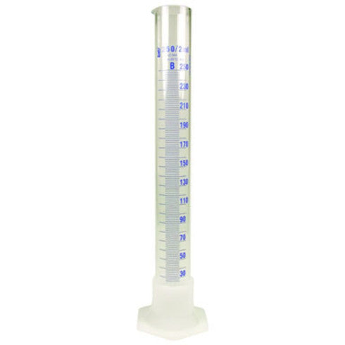 Cylinder Measuring 250mL, Tolerance +/- 2mL - Subdivision 2m