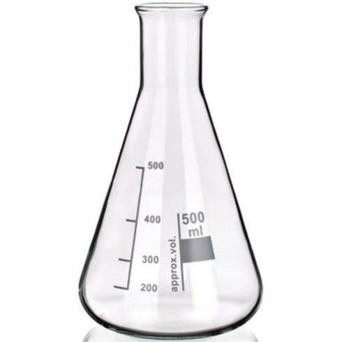 Erlenmeyer Narrow Neck Conical Flask Borosilicate Glass - 9 Sizes