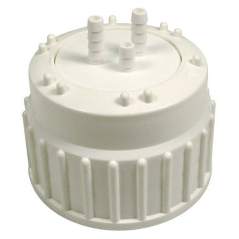 Cap for Aspirator Bottles, PP, TPE Gasket and Ports, For Silicone Tubing ID, Each - All Sizes