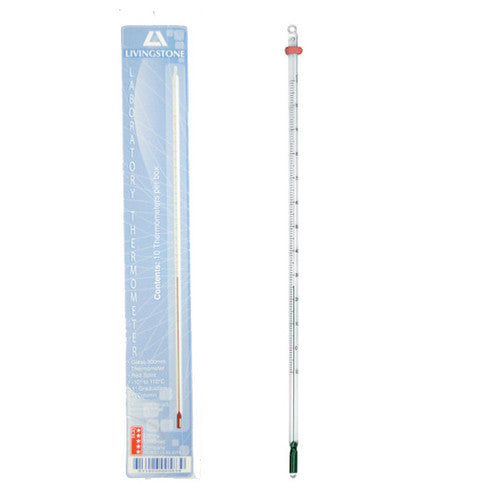 Laboratory Thermometer, -10 to 100degC, 1.0deg Division - All Models