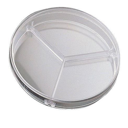 Plastic Petri dishes with lid 90*15mm, 3 sector, Polystyrene