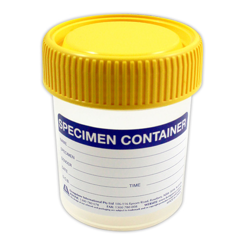 Specimen Sample Container, Urine Jar, 70ml, Clean, Flat Bott