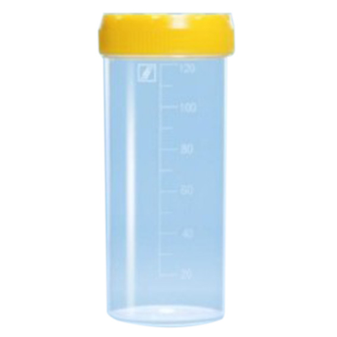 Specimen Container, 120ml, Gamma Sterile, with Yellow Cap, U