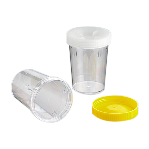 Polystyrene Recyclable Plastic Container 500ml, Sterile, Yel