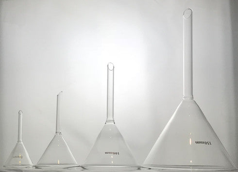 Filter Funnel Borosilicate Glass - Size 50mm 60mm 75mm 90mm 100mm 150mm